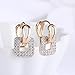 GSLAOZ 14K Rose Gold Plated CZ Hoop Earrings For Women Men Fashion Cubic Zirconia Geometric Square Earrings 24mm