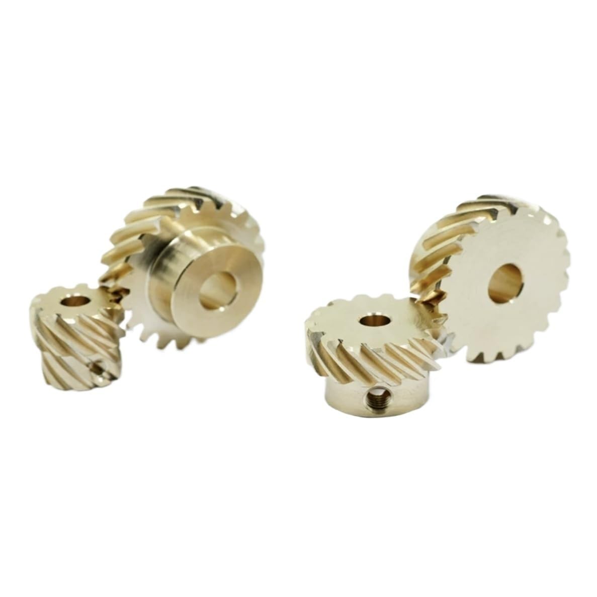 1.5M 20T Brass Helical Gear 45 Degree Staggered Gear Left Handed Rotating 0.5 Module 20 Teeth Spiral Pinion Spiral Mechanical(35mm Step 16mm bore)