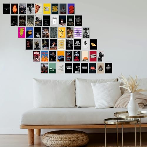 Image of SAW Motivational Posters Wall Poster - Pack Of 54 | 4 x 6 Inches | Aesthetic Artwork | Wall Decor Posters For Living Room Bedroom Home And Office | Uplifting Quotes, Study & Productivity Decor