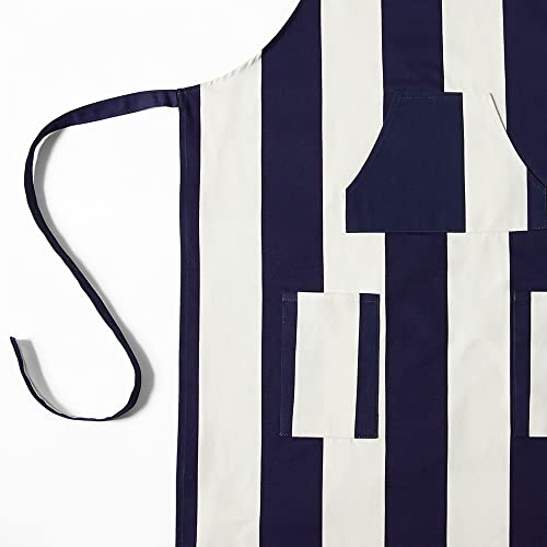 Image of HPD Half Price Drapes Aprons for Men Women with Large Pockets Adjustable Unisex PRTW-D16-AP Cabana Printed Cotton, 27 X 34 Inch, Cabana Navy