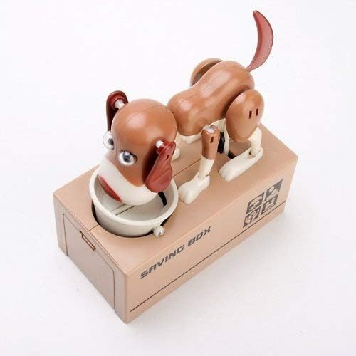 Eshowy My Dog Piggy Bank - Robotic Coin Eating Munching Toy Money Saving Box