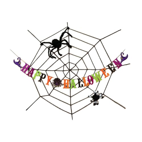 Badiman 4 Piezas Telaraña Decoración para El Hogar Suministros para Accesorio para Disfraces Guirnalda de Araña Fácil de Instalar Adecuado para Patios, Style B, Individual