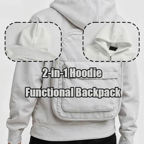 Bookbag Hoodie, Hoodie with Built in Book Bag, Travel Zipper Cardigan Lightweight Hoodies for Unisex2