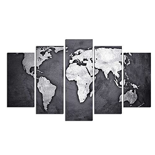 Holzbild Wandbild 110 x 60 cm 5 Stück Bilder Weltkarte Weltkarte Dekoration Wanddeko Wohnzimmer Schlafzimmer Küche Büro Cover