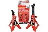 K Tool International 2 Ton Jack Stands Pair; Heavy Duty, Lightweight Only 11 Pounds, Minimum Height 10.75 Inches, Max Height 16.73 Inches, 1 Year Warranty; KTI61201