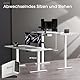 JUMMICO Höhenverstellbarer Schreibtisch mit Kabelloser Ladestation und Euro-Steckdose mit USB, Schreibtisch Höhenverstellbar Elektrisch Stehtisch, Standing Desk (Weiß 180x80cm)