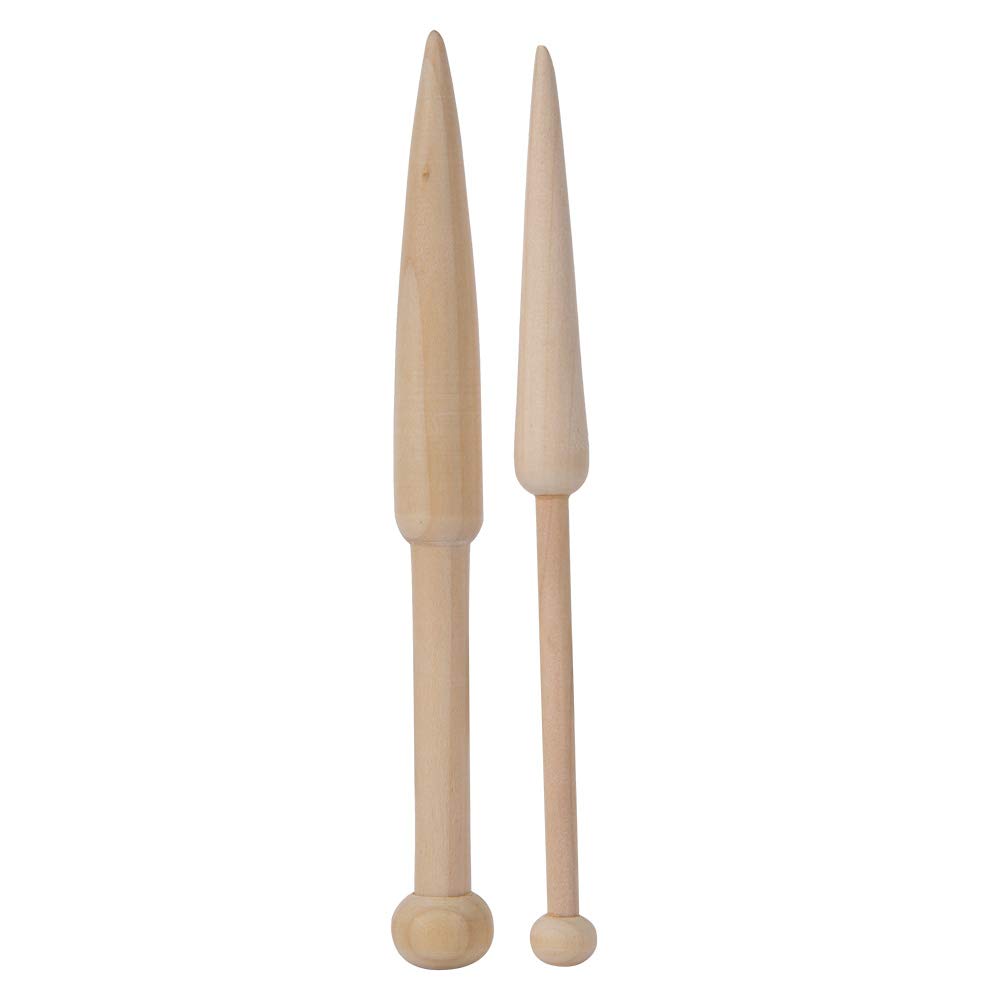 2pcs Wood Hand Loom Stick, Beech Wood Wood Weaving Crochet Needle Single Head Solid Wool Short Rod Wooden Shuttles Weaving Stick Beech Wood Loom Tools Weaving-image-18