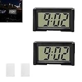 Mini-Auto-Uhr, Elektronische Digitale Uhr für Fahrzeuge, LCD Digitaluhr für Armaturenbrett, Tisch, Badezimmer, Tragbare Mini-Uhr in elegantem Schwarz, Zeitmanagementlösung für unterwegs (2)