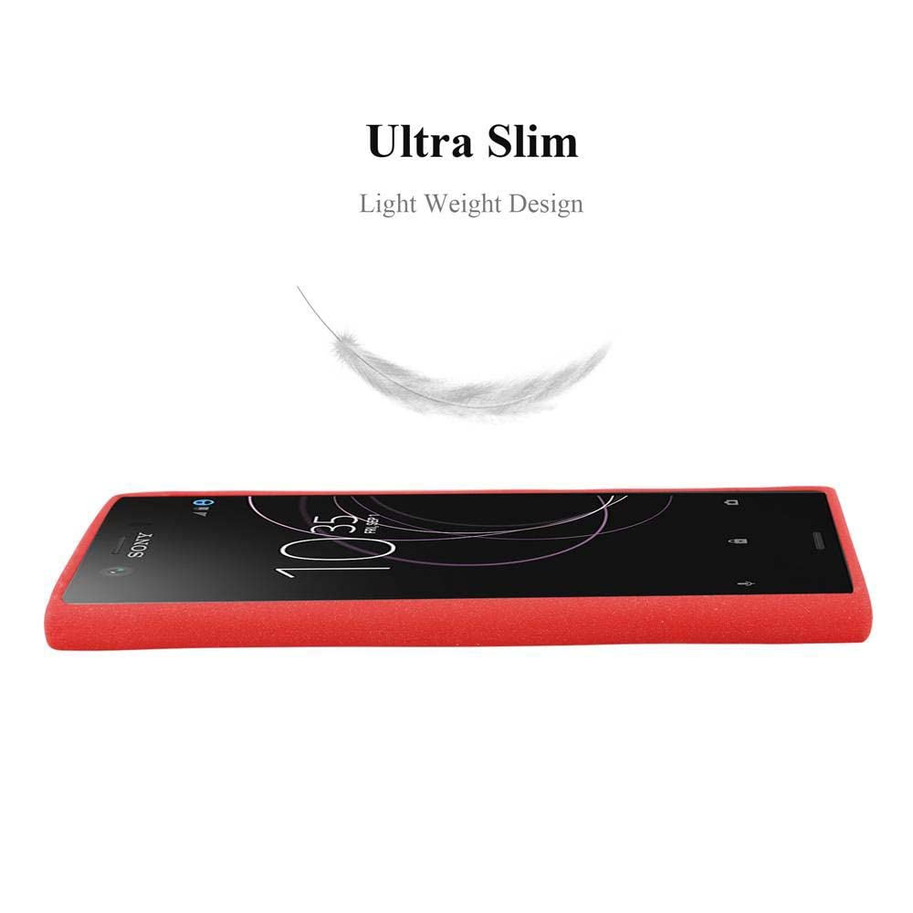 Cadorabo Custodia Sottile Per Sony Xperia L1 – Morbida Silicone TPU In Rosso Ghiaccio