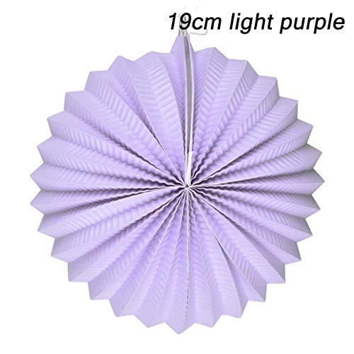 WSNBB 19cm 32cm Accordion Pleated Paper Lanterns Watermelon Lantern Wedding Party Birthday Bridal Easter Decoration for Home Event,19cm light purple