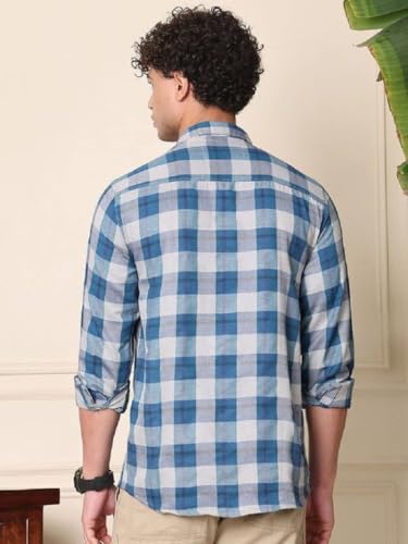 Image of NoseQueen Men's Checked Cotton Shirt | Full Sleeve Regular Fit Casual Shirt for Men | Soft Breathable Checkered Shirt