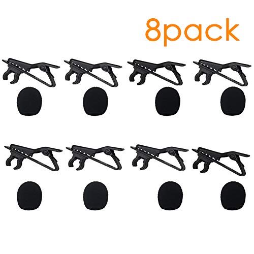 BAISDY 8Pack Mini Size Microphone Windscreen Foam Mic Cover for Lavalier Lapel Microphone