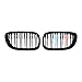 Compatible with 2003-2006 BMW E46 325Ci 330Ci 2-Door Pre-LCI Left Right Front Glossy Black M-Color Kidney Grille Double Line