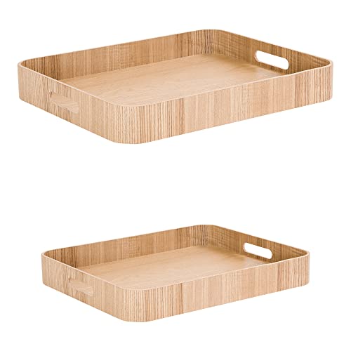 Table Passion - Set mit 2 rechteckigen Tabletts, 50 cm und 45 cm, Naturholz Cover