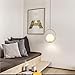KCO Modern Gold Globe Pendant Light 1-Light Single White Glass Kitchen Island Pendant Lighting Fixture Mid Century Adjustable Chandelier for Living Room Dining Room (9.8”-Small)