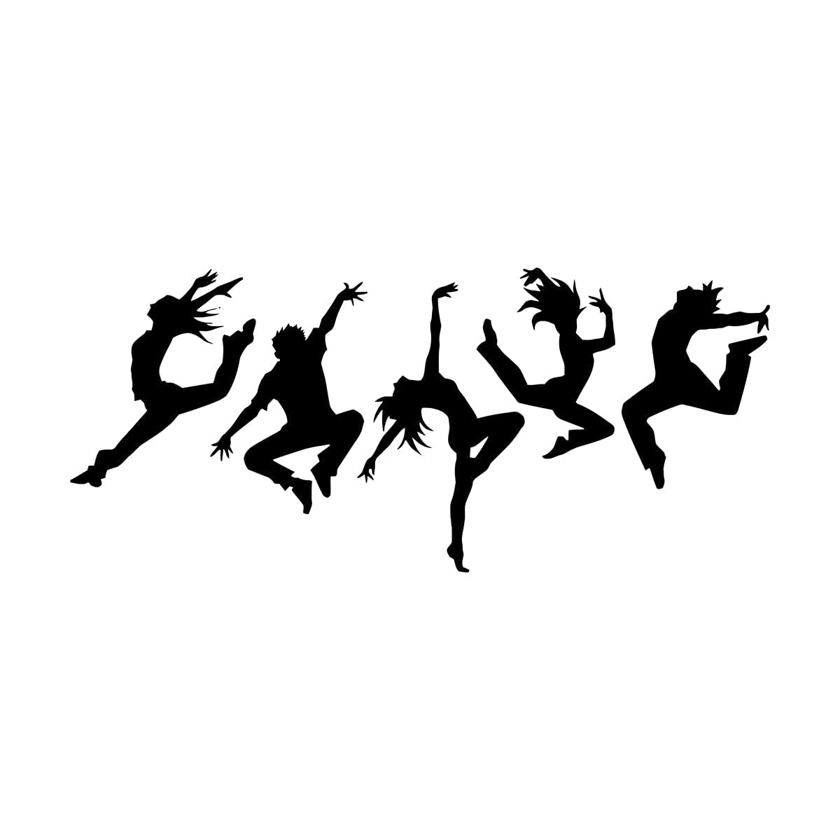 Lzhouting Boys Wall Stickers 2078 Dancers Vinyl Wall Decal Silhouette Dancing People Dance Art Stickers Mural Girl Room Decoration Bedroom Wall Sticker Small - 25X57cm
