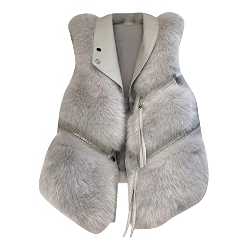 Gilet en fausse fourrure recadré pour femmes Dawwoti veste sans manche