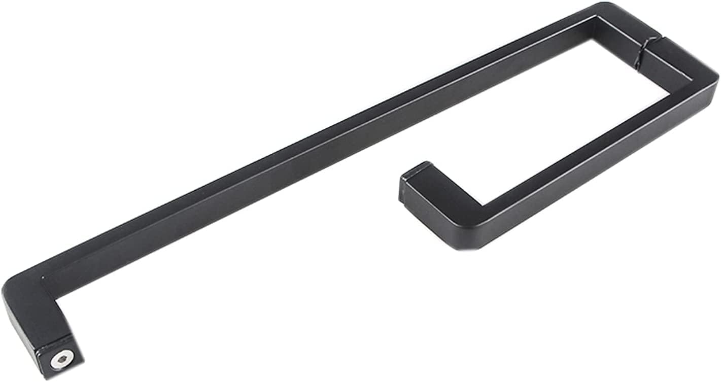 Bathroom Glass Door Handle Stainless Steel Replacement Parts Sets, Shower Door Handle Push and Pull Bar - Matte Black (Size : 185mm+385mm)