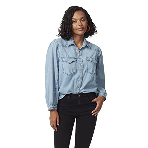 Chemise Farah Sam Edelman à manches bouffantes en coton léger style chic