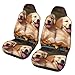 OPSREY Golden Retriever Dogs Puppies Pets Print Car Seat Covers Easy Installation Seat Protector 2 Piece Set Fit Most Cars Sedan SUV Van