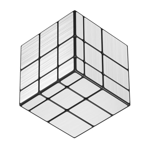 Roxenda Cube de Vitesse Cube Magique irrégulier, Cube Puzzle pour Enfants, Cube Lisse et Rapide pour s'amuser Rapidement(Miroir Cube)