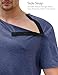 Chemo Port Shirts for Men Women Post Shoulder Surgery Recovery Shirts Snap Off Chemotherapy Short Sleeve Clothing Unisex (US, Alpha, XX-Large, Regular, Regular, Dark Blue)