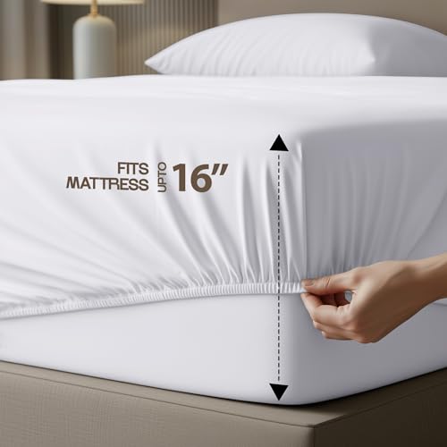 Image of 10-Pack Hotel Twin Sheet Set, Soft Brushed Microfiber Hotel Sheets, Hotel Quality Bedding, Deep Pocket, Shrink & Fade Resistant, Easy Care, White