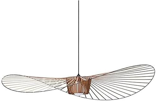 YUXN Suspensions Lustre Vintage Salon Lampe Simple Creative (Hauteur De La Lumière Réglable), Bande De Tissu De Fibre De Verre De Salon + Conception De Chapeau en Fer Forgé,E27 Max 40W (Brown, 170cm) Cover
