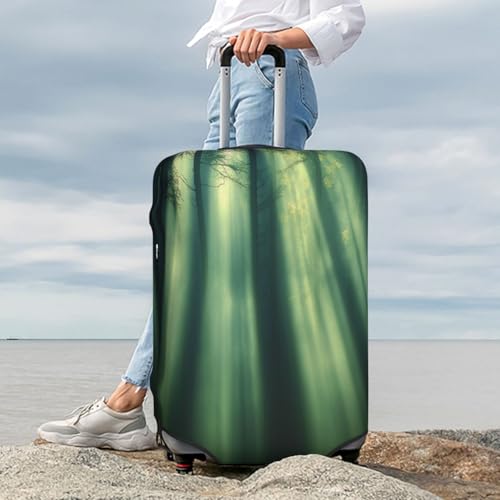The Forest in The Morning Durable Luggage Cover Suitcase Protector Anti-Scratch Luggage Cover Fits 18-32inch Luggage, Black, M3
