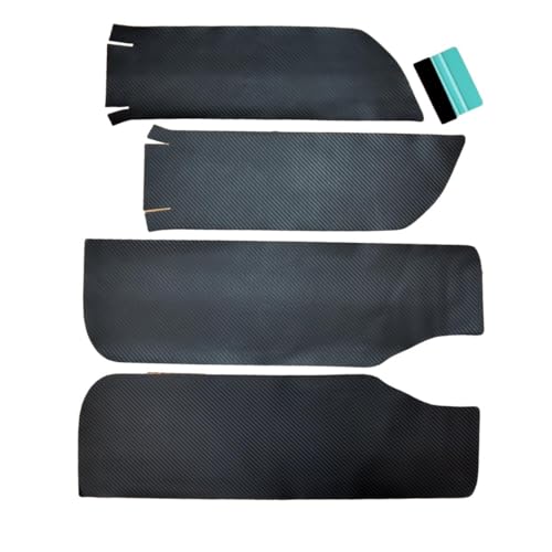 ホンダ 新型N-BOXカスタム N-BOX JOY JF5/JF6用 2023年10月〜 専用 キズ・汚れ防止.ドアキックガード ドアインナープロテクタードアガード キックパネルシート NBOX用 パーツ アクセサリー(カーボン調シート)前後4枚セット。