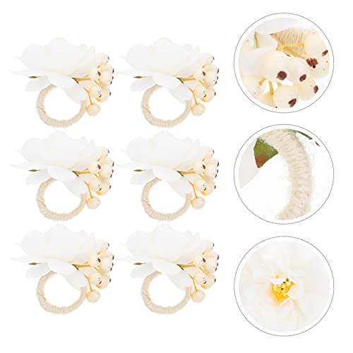 Fivela De Guardanapo Anel de Guardanapo de Flor NACA??O FLORAL DOBRáBIO DE ?O FUFULAS DE NACANTE 6PC