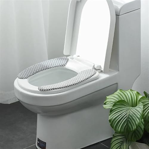 Funda para asiento de inodoro gris acolchada en forma de O 2