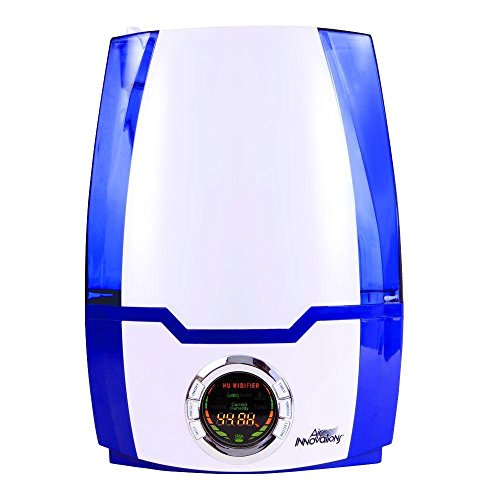 Air Innovations Humidifier Large Capacity 1.37 Gal 5.2L Whisper-Quiet High Performance Cool Mist Ultrasonic Rooms up to 400 SqFt Baby Bedroom BPA Free Up to 70hs Digital Display Aroma Tray (Blue)