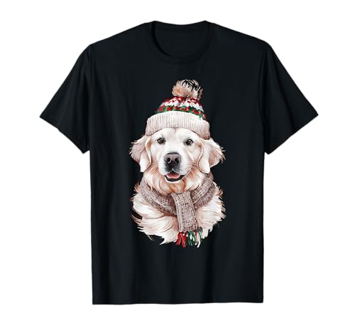 White English Cream Golden Retriever Mom Dog Puppy Christmas T-Shirt