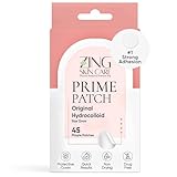 Zing Prime Clear Hydrocolloid Pimple Patches for Face, Acne Dots & Zit Stickers, Strong Adhesion Blemish Patch, Made in Korea, Vegan (45 Count)