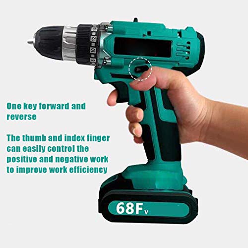 Elektrischer Akkuschrauber mit Arbeitslicht und Zubehör-Kit Wiederaufladbarer Akku-Schlagbohrschrauber zum Schrauben, Befestigen und leichten Bohren zum Selbermachen – Bild 4