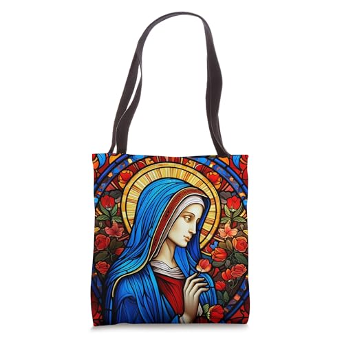 Bolso Tote con Diseño Vidriera Virgen María miniatura 1