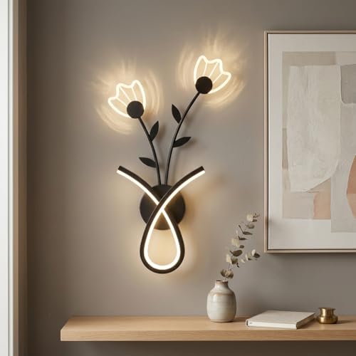 Image of Wall Light 3-Color CCT (Warm + Natural + Cold White) LED Ginkgo Leaf Design Metal Acrylic Wall Lamp for Bedroom Living Room Home Decor