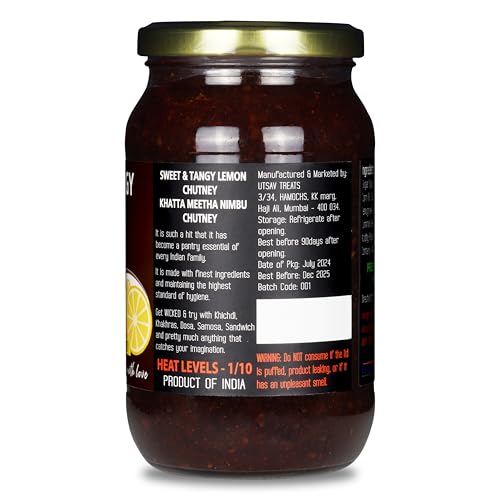 Image of WICKED GOURMET KITCHEN by MIRAI I Khatta Meetha Nimbu Chutney I Sweet & Tangy Lemon Chutney (Lime / Limbu) I Natural - Preservative Free I Thepla, Khakhra & pretty much everything elseI Nett Wt:500g