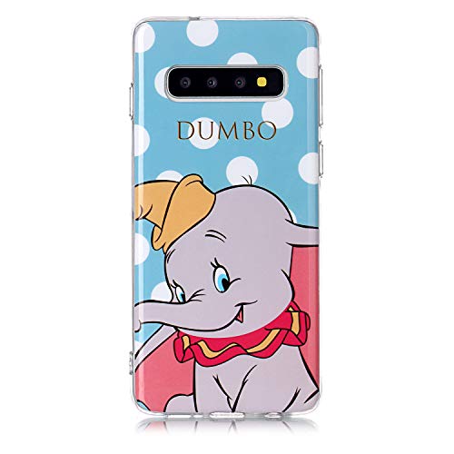 Transparent Clear Glitter TPU Compatible with Samsung S10 Plus,Ultra Thin Slim Soft Bling Sparkle TPU Funny Cute 3D Flower Animal Cartoon Flexible Silicone Bumper Protective Back Cover