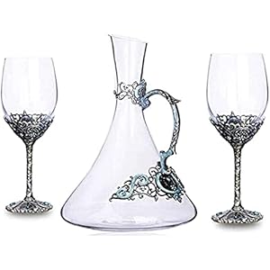 Whisky Decanter, Wine Decanter, 3- Pieces Whisky Canterer and Bril Set, 1500ml Crystal Whisky Canterer met 4 Whisky…