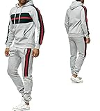 iProfash Herren Trainingsanzug/Muhammad Ali Champion/Hose + Hoodie/Slimfit (9402 Grau, L)