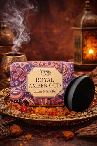 Image of Eternia Royal Amber Oud Soap with Shower Radio Combo | Rich Oud & Amber Fragrance Bath Soap | Long-Lasting Scent | Waterproof Shower Music Speaker | Luxury Bath & Gifting Set