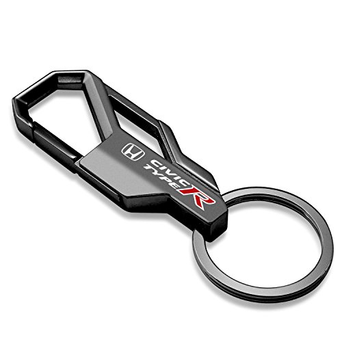 iPick Image for Honda Civic Type-R Gunmetal Black Carabiner-style Snap Hook Metal Key Chain