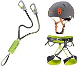 EDELRID Klettersteigset Cable Lite 5.0 + Klettergurt Camp Größe S + Helm Camp Titan Grey 54-62cm