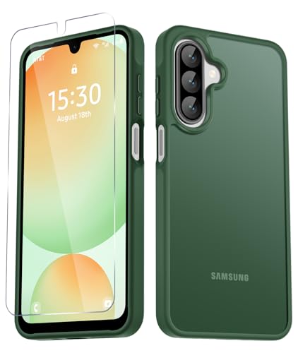YENAPOON for Samsung Galaxy A17 5G Case, Matte Phone Case, Dark Green