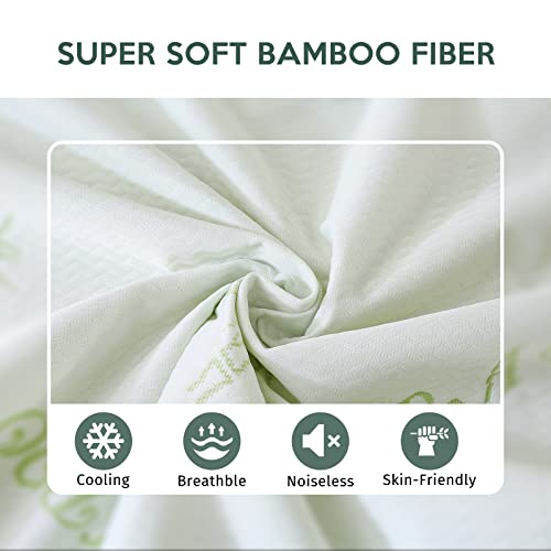 Muxhomo Queen Mattress Protector, 100% Waterproof Mattress Cover Queen Size Bed, Cooling And Breathable Bamboo Mattress Pad Cover, Deep Pocket 8"-21" #TOP1