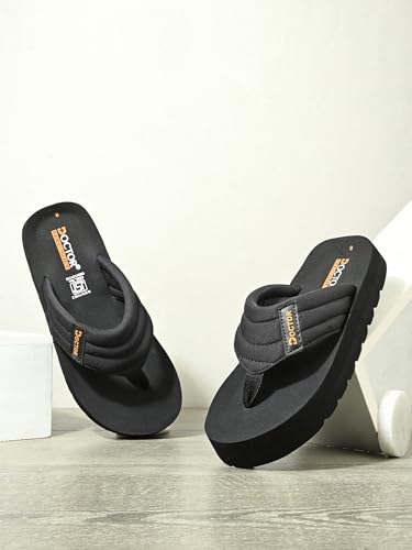 Image of Cushioned Flip Flops for Men | Padded Fabric Strap Thong Slippers | Lightweight Anti-Slip EVA Sole Everyday Wear Footwear