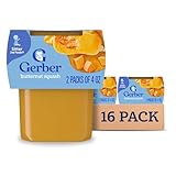 Gerber Stage 2 Baby Food, Butternut Squash Puree Tubs, No Added Salt, No Artificial Colors or Flavors, Baby Puree, 16-Pack