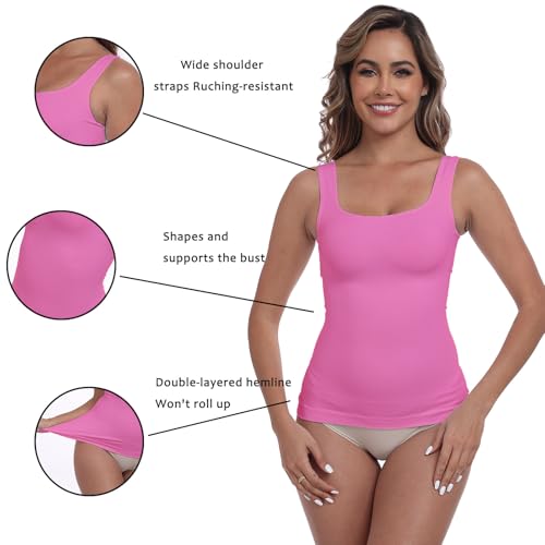 Image of YIOIOIO Womens Shapewear Tank Top Square Neck Tummy Control Compression